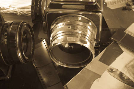 old camera retro medium format camera in the old style