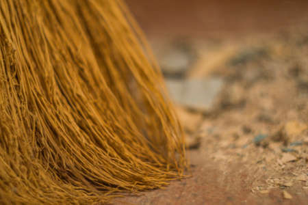 cleaning of construction debris after repair broom