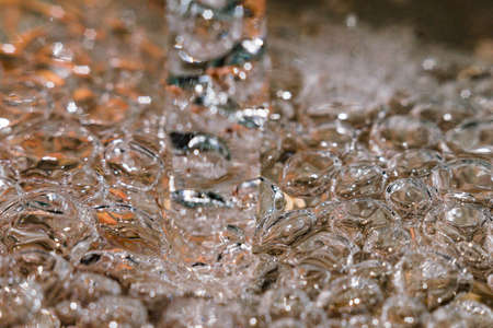 water bubbles close-up macro photo texture backgroundの写真素材