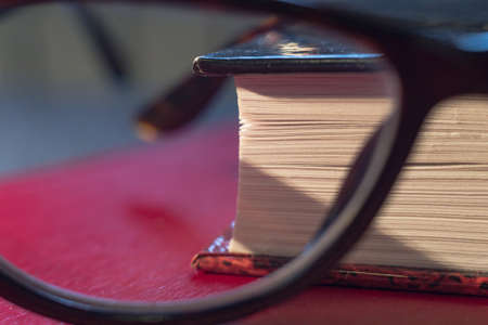 book and glassesの写真素材