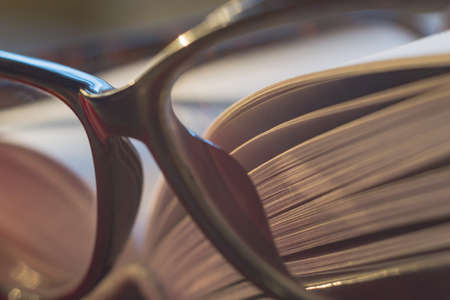 book and glassesの写真素材