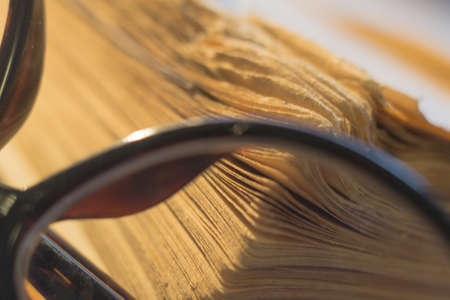 book and glassesの写真素材