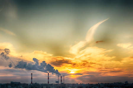 air pollution the release of dirty waste into the environmentの写真素材