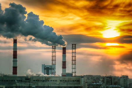 air pollution the release of dirty waste into the environmentの写真素材