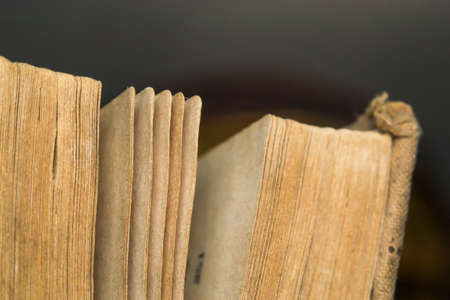old book macro photo retro style close up