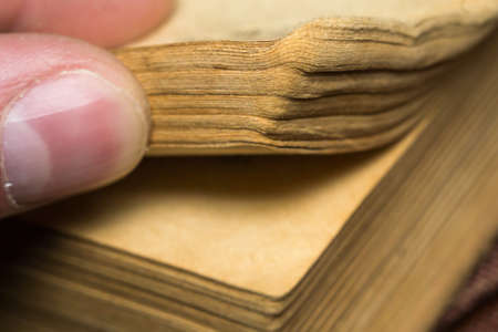 old book macro photo retro style close up