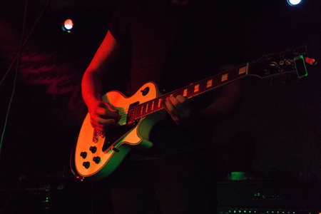 guitar rock music of hands of a musician a rock concert