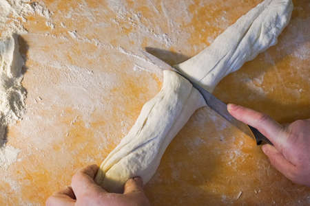 preparation of the dough for pies retro style woman