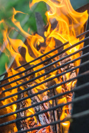 grill grill grill fire picnic close - up flame