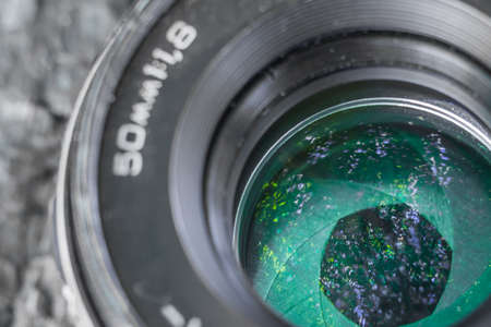 Camera lenses retro style closeup macro photoの写真素材