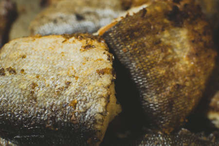 fried fish close-up pike pieces home home made food macro