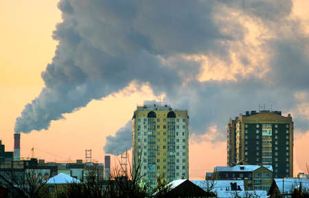 air pollution the release of dirty waste into the environmentの写真素材