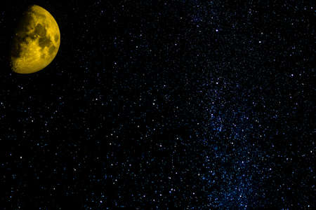 moon on the background of the night sky star abstraction