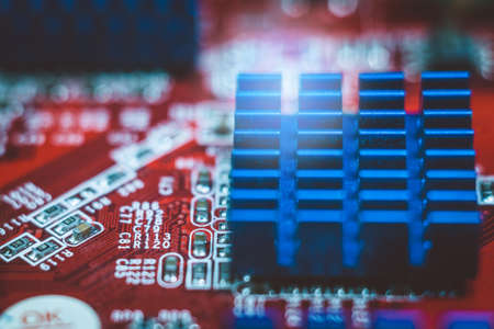 chips computer circuits innovative technology close-up macro concept technologyの写真素材