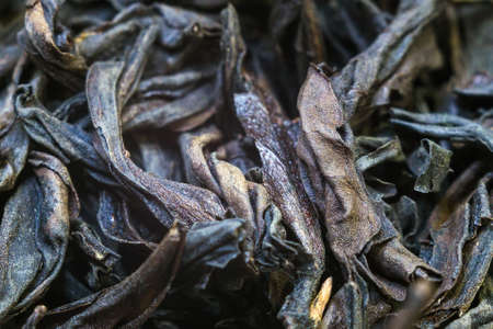 dried red black Chinese tea close - up macro photography