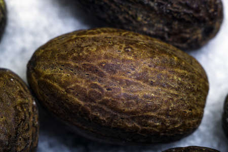 nutmeg close up macro photo spice nuts nutmeg