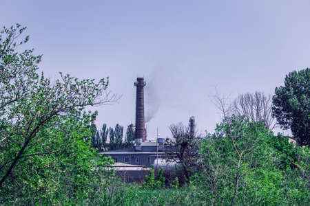 Pollution Power Plant smoke pollution emission of gas into the atmosphere