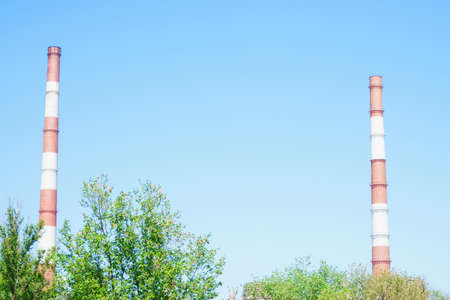 Pollution Power Plant smoke pollution emission of gas into the atmosphere
