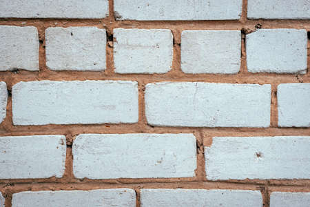 texture background of old white brick wall close-up