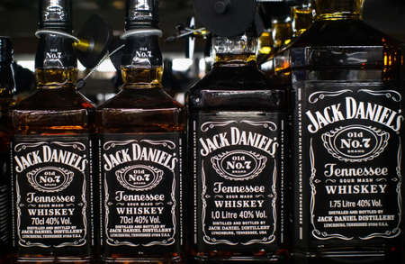 Tyumen, Russia-November 05, 2019: Jack Daniels, a brand of the best selling American whiskey in the worldのeditorial素材