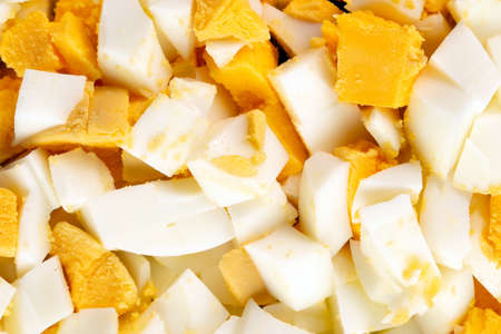 cut boiled eggs close-up background, texture, macro selective focus, protein