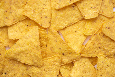 corn chips nachos. Mexican Nachos Chips. Mexican Dish - Nachos Chips. selective focus. close upの写真素材