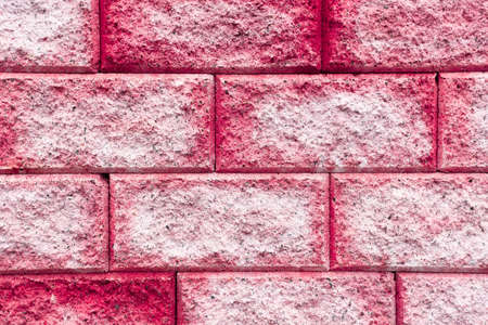 pink coral brick wall background texture Wallpaperの写真素材