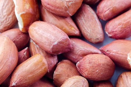 raw peanut grain close-up macro background texture. selective focus