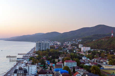 Sochi Lazarevskoye, Russia-September 11, 2020: Lazarevskoye microdistrict of Sochi, a resort on the black sea coast of the Krasnodar territoryのeditorial素材