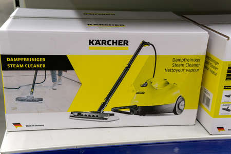 Tyumen, Russia-October 11, 2020: electric car wash by Karcher. World manufacturer of equipment for...