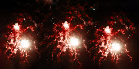 colorful fireworks display at night for celebrate in festival. copy space, abstract background