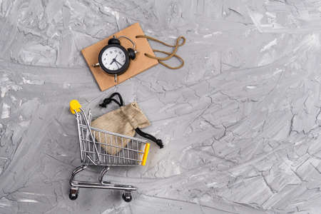 Crafting a shopping bag. Replacing plastic bag. Eco package concept. The concept of buying...