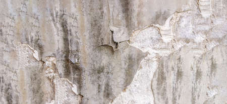 concrete grey cement wall with crack in industrial building, great for your design and background...
