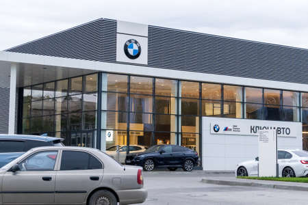 Volzhsky, Russia-September 25, 2021: BMW center, BMW is a German luxury vehicle, sports car....
