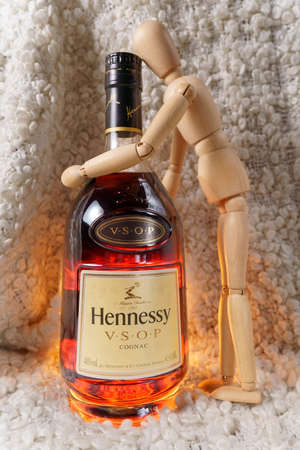 Tyumen, Russia-November 27, 2021: French Hennessy cognac, vsop selective focusのeditorial素材