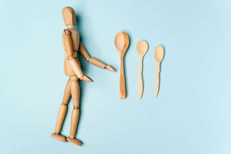 Eco friendly wooden spoon. Zero waste concept, plastic free, organic, eco friendly shopping.の写真素材