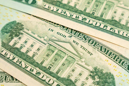 In god we trust close-up of the inscription on the 20 dollar bill