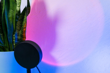Background with gradient sunset projector lamp. copy spaceの写真素材