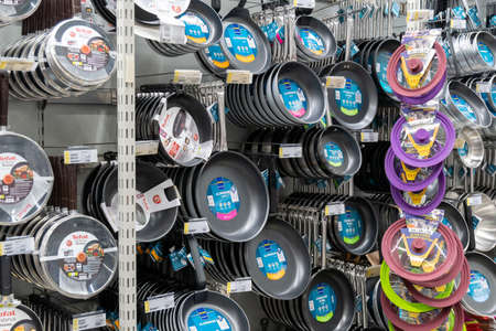 Tyumen, Russia-April 13, 2022: Kurni red semi sweet logo, 2018, Oasi degli Angeli. selective focusのeditorial素材