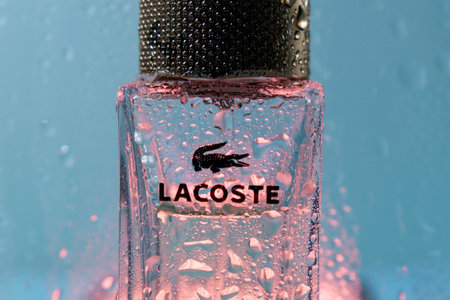 Tyumen, Russia-November 27, 2021: Hennessy logo, a brand of famous cognac from, France. vertical photoのeditorial素材