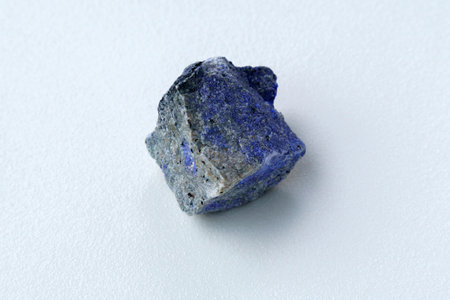 Geology of natural healing spirituality and beauty. Untouched jewels. Dumortierite rock. white backgroundの写真素材