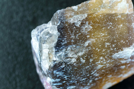 Natural mineral fluorite crystals. Mineral fluorite translucent stone. close up macroの写真素材