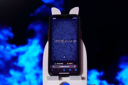 Tyumen, Russia-March 24, 2023: Midjourney artificial intelligence that creates images from textual descriptions.のeditorial素材