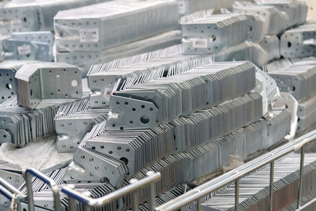 Aluminum corner for installation and repair in a hardware store. selective focus