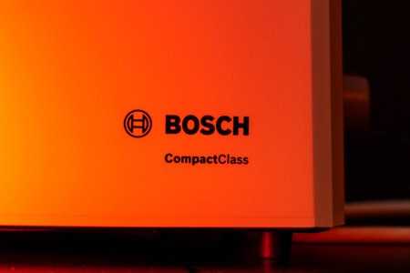 Tyumen, Russia-August 08, 2023: Bosch logo is a multinational engineering and electronics companyのeditorial素材