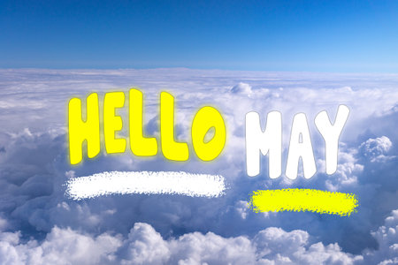 Hello, May is the time of spring, Blue sky. The beginning of the seasonの写真素材