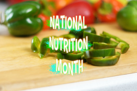 Celebrating National Nutrition Month Amidst Fresh Vegetables and Culinary Preparations
