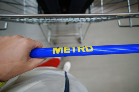 Tyumen, Russia-November 02, 2024: Metro Cash and Carry shop logo sign and brand