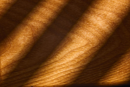 Wooden texture showing smooth, detailed patterns and warm hues in natural lightの写真素材