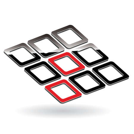 3d blanc buttons isolated on white with shadowのイラスト素材